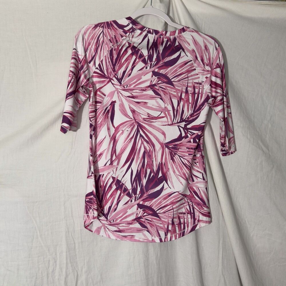 Reel Legends Reel-Tec Womens XS Pink Tropical Performance Shirt 3/4 Sleeve Fishi